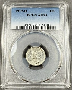 1919-D Mercury Dime 10c - PCGS XF45 - High Grade Better Date - Picture 1 of 2