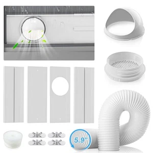 Portable AC Window Vent Kit with 5.9" Exhaust Hose & Universal Coupler, Air C... - Picture 1 of 7