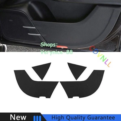 Cubierta interior de panel de protección de puerta de cuero negro para Porsche Cayenne 2011-17 Foto 1 de 4