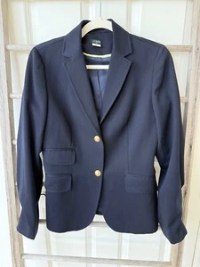 J. Crew Wool Blazer Jacket Classic 2 Button Black Women's Size 4 - Picture 1 of 8