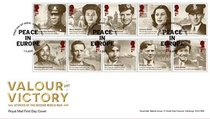 GB 2025 VALOUR & VICTORY VE DAY First Day Cover Stamp Set London SW1 pmk, 1/5/25 - Picture 1 of 3