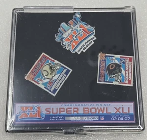 Indianapolis Colts Chicago Bears Super Bowl 41 XLI Limited Edition 3 Pin Set - Picture 1 of 6