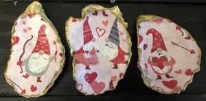 3 Decoupaged Wichtel & Herz Design Austernschale Schmuck/Ring Geschirr - Bild 1 von 2