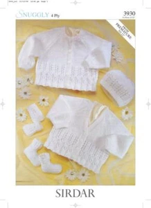 Sirdar Knitting Pattern - Snuggly 4 Ply, Baby Clothes 3930 - Picture 1 of 1