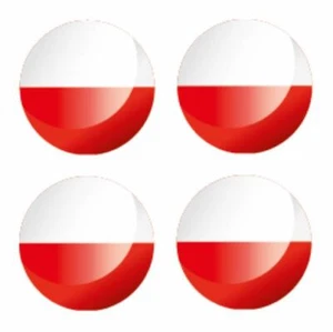 4 x Glossy Vinyl Stickers Poland Small Flag Bike Car Round FLAG62 - Picture 1 of 1