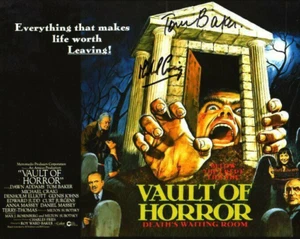 Film Autograph: TOM BAKER & MICHAEL CRAIG (Vault of Horror) Signed Photo - Picture 1 of 1