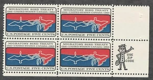 US. 1306. 5c. Migratory Bird Treaty Issue. Zip Block of 4. MNH. 1966 - Picture 1 of 2