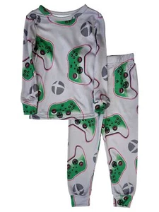 XBOX Boys Gray & Green Long Sleeve T-Shirt & Sleep Pants Pajama Set - Picture 1 of 2