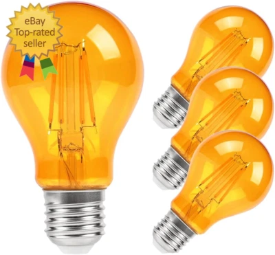 LED Edison Bulbs, 60 Watt Light Bulbs Replacement 6W 2000K E26 A19 Amber Soft Li - Image 1 of 4