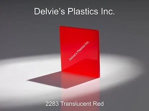 1/4" 2283 Translucent Red Cell Cast Acrylic Sheet 12" x 12 - Picture 1 of 1