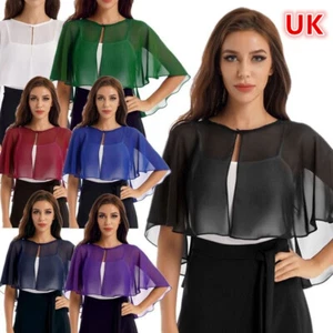 Women's Chiffon Shawl Wraps Casual Shrug Cardigan for Evening Dress Wedding Cape - Picture 1 of 70