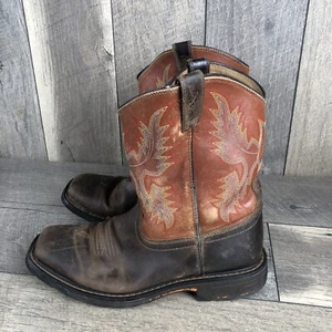 Ariat WorkHog 10007837 Brown Leather Pull On Western Boots Shoes Youth US 6 - Picture 1 of 7