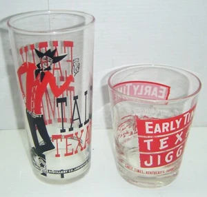 2 Vintage Early Times Kentucky Bourbon Gläser - Texas Jigger & Tall Texan Glass - Bild 1 von 7