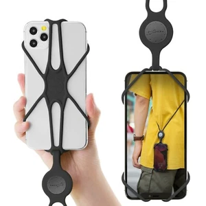 Bone Original Crossbody Lanyard Phone Tie 2 Universal Silicone Phone Case - BK - Zdjęcie 1 z 7