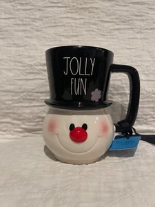 Rae Dunn Frosty the Snowman JOLLY FUN Ceramic Christmas Mug NEW - Picture 1 of 2