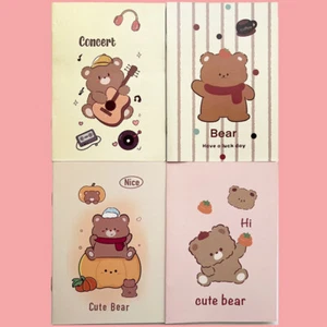 4pk Bears Cubs Cute Animals Mini Notebooks Small Notepads Pocket Memo Pads - Picture 1 of 2