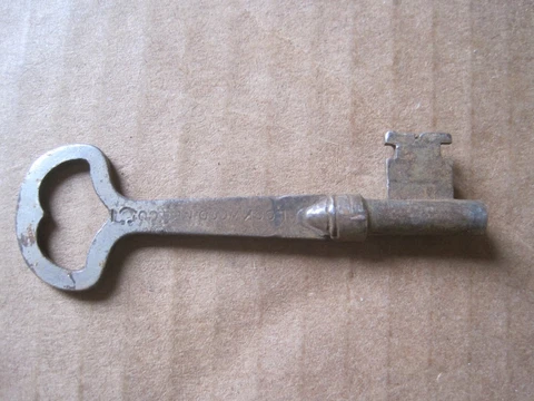 one   Door Mortise lockwood lock signed Skeleton key # 5   #b2 Cover
