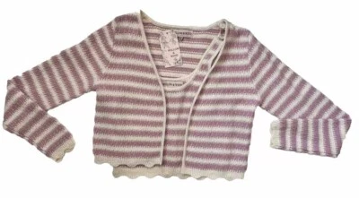 NUEVO CON ETIQUETAS Willow & Wind Mujer Crochet Suave Suéter 2 Piezas Cárdigan/Camisola S Grannycore Foto 1 de 4