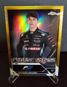 2023 Topps Chrome Formula 1 ARTHUR LECLERC Future Stars F2 Gold Refractor #85 - Picture 1 of 2