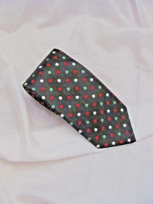Gravata JZ Richards Designer preta bolinhas 100% seda 58"  - Imagem 1 de 3