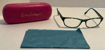 Marcos de vidrio para ojos Lilly Pulitzer SOLO Alexi TO 52-16-135 con estuche y tela azul Foto 1 de 4
