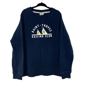 Janie and Jack Saint Tropez Sailing Club Crewneck Sweatshirt Navy Boys 7 - Picture 1 of 5