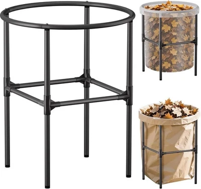 Heavy-Duty Garden Trash Bag Holder – 30-55 Gallon Outdoor Yard Waste Bag Stan...