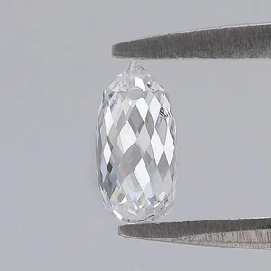0.78 CT Lab Grown Briolette Cut Diamond White - F Color VS2 Clarity Lab Diamond - Picture 1 of 8