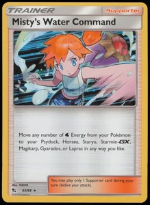 Misty's Water Command 63/68 Hidden Fates Holo Pokemon - NM - Picture 1 of 2