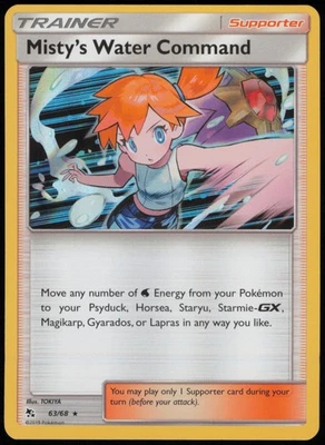 Misty's Water Command 63/68 Hidden Fates Holo Pokemon - NM - Image 1 of 2