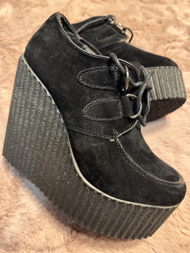 Wild Diva plataforma creepers ante negro para mujer talla 5.5 punk Foto 1 de 4