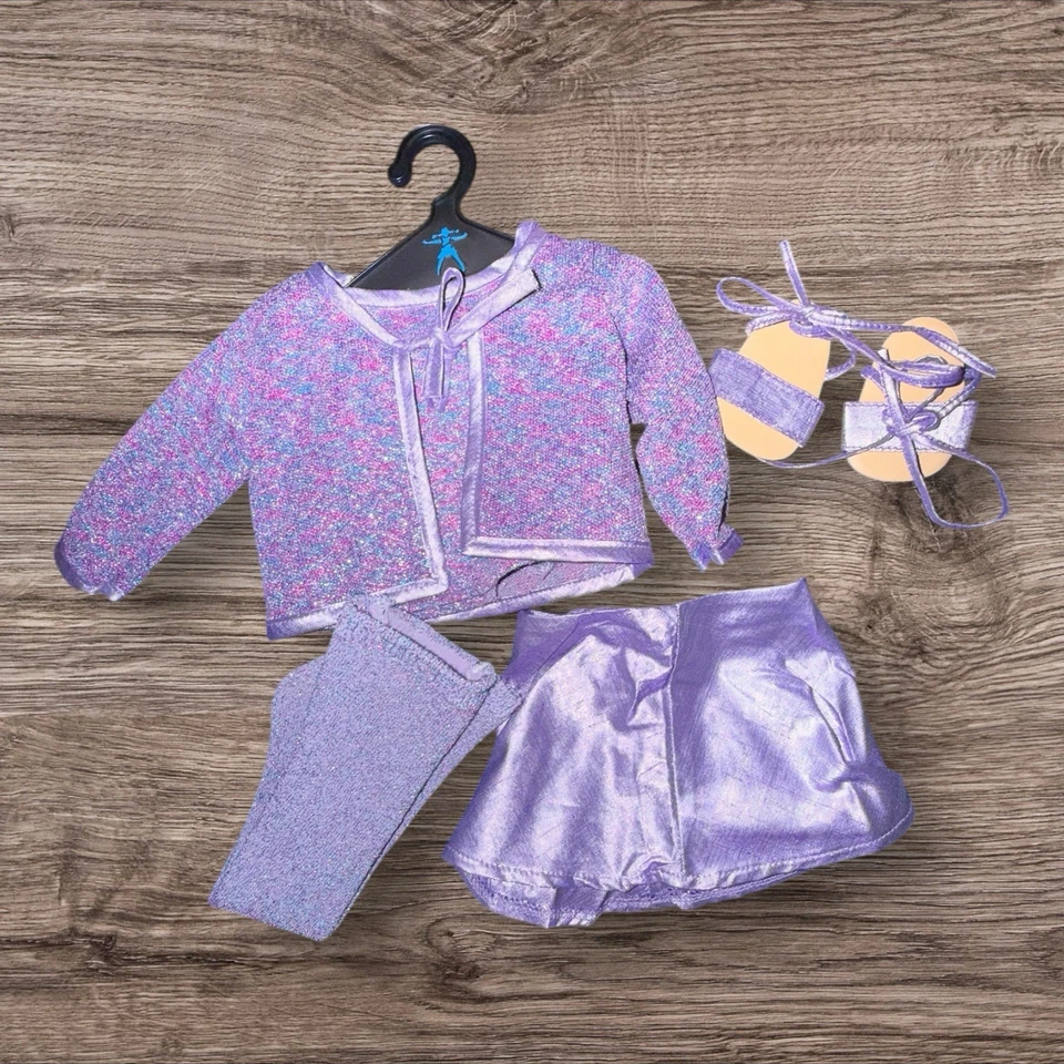 Pleasant Company American Girl Molly Sparkly Y2K Outfit Jacket Pants Skirt Shoes - Image 1 of 4