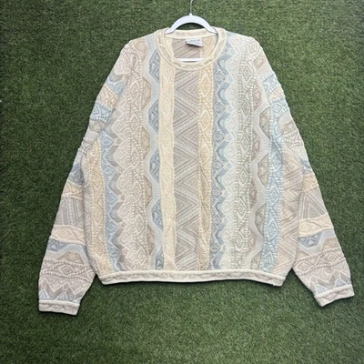 Vintage Authentic Coogi Australia Sweater Mens 3XL Cotton 3D Knit 90s y2k Earth - Image 1 of 4