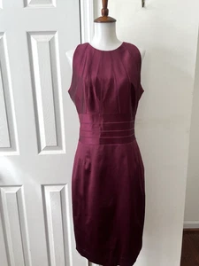 Kay Unger Satin Cocktail/Special Occasion Dress Size 8 / Burgundy / Tea Length - Picture 1 of 9