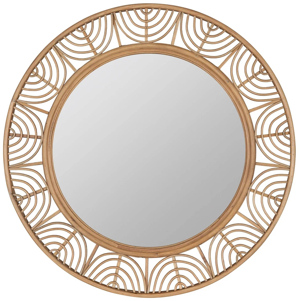 Espejo de pared redondo Cooper Classics Omari madera natural 36" Foto 1 de 1