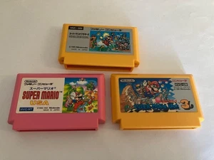 Super Mario Bros USA+3+1 Greatest Titles Lot Nintendo Famicom FC C Japan import - Picture 1 of 3