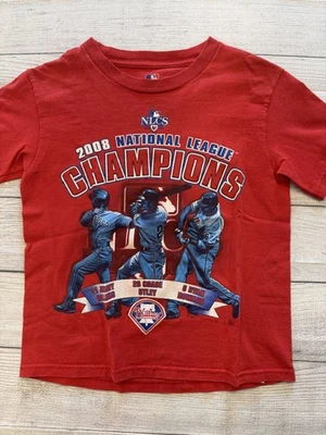 Philadelphia Phillies Shirt Youth Small Red 2008 NLCS Champions MLB Baseball - Image 1 of 4