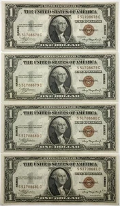 1935 US HAWAII $1 SILVER CERTIFICATES! CONSECUTIVE RUN! RARE FIND! WOW NR #VIP47 - Picture 1 of 3