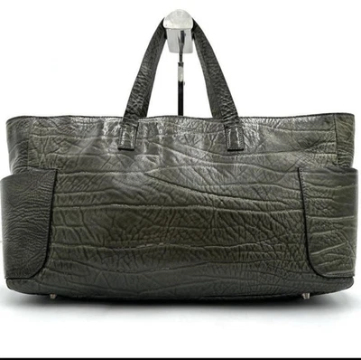 Bolso de Mano Brunello Cucinelli Logo Repujado Cuero Caqui Foto 1 de 4