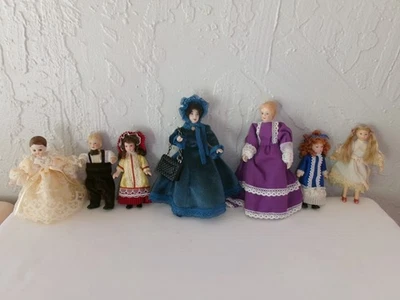 ¡Lote de muñecas para casa de muñecas!:12 muñecas familiares de porcelana para mujer y niño. 1 Soporte BONITO! Foto 1 de 4