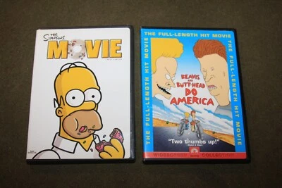 Lot of 2 Animated DVDs - The Simpsons Movie & Beavis and Butt-Head Do America Foto 1 de 4