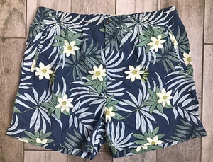 Tommy Bahama Mens Swim Trunks Board Shorts Size Large Floral Green Blue FastShip - Picture 1 of 10