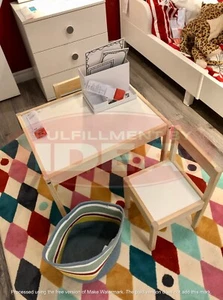 Brand New IKEA LATT White/Pine Children's Table And 2 Chairs 501.784.11 - Picture 1 of 2