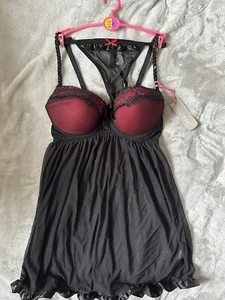 Primark Babydoll Nachthemd & String 34C Neu mit Etikett - Bild 1 von 5