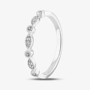 9ct White Gold 0.07ct Diamond Fancy Half Eternity Ring TH010325112142 - Picture 1 of 4