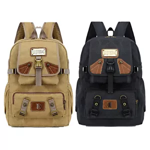 20 L Canvas Mädchen Jungen Rucksack geeignet für Arbeit Reise Schule Laptop Tasche - Bild 1 von 9