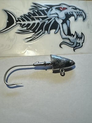 10 Saltwater Jigs Shad Head Jigs Unpainted 1 Ounce . Striped Bass Flounder