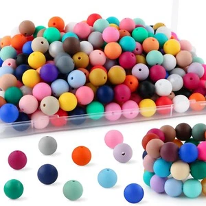 150Pcs 15mm Silicone Beads, 30 Colors Silicone Beads for Keychain Making Bulk... - Picture 1 of 6