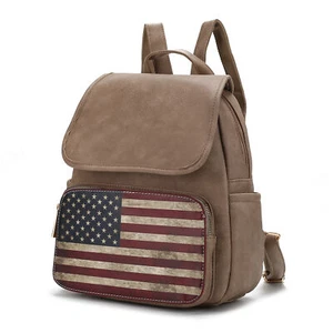 MKF Collection Regina Printed Flag Vegan Leather Women Backpack by Mia K - Picture 1 of 6