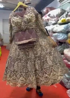 Indian Lengha Pakistani Bollywood Wedding Wear Party Bridal Ethnic Lehenga Choli - Image 1 of 4